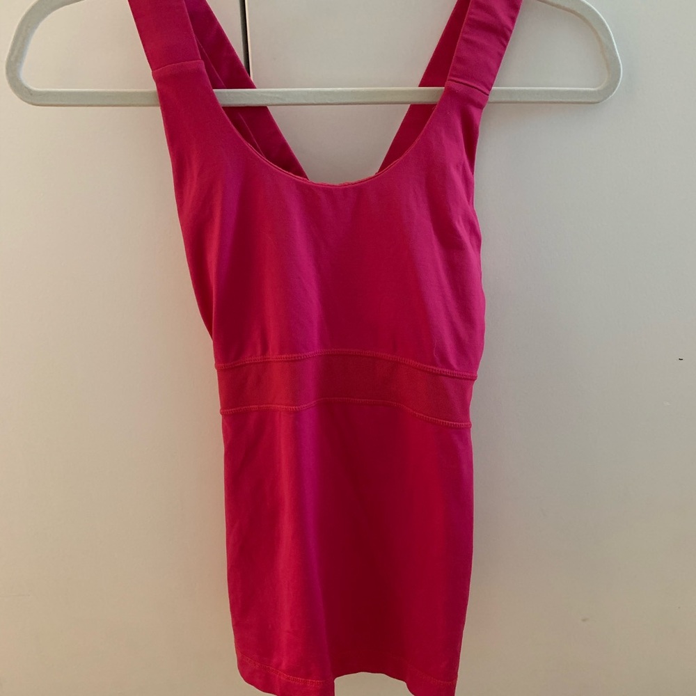 Lululemon pink crossback tank II top with mesh